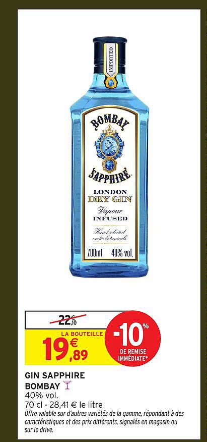 GIN SAPPHIRE BOMBAY 40% vol.