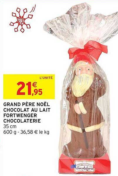 GRAND PÈRE NOËL CHOCOLAT AU LAIT FORTWENGER CHOCOLATERIE