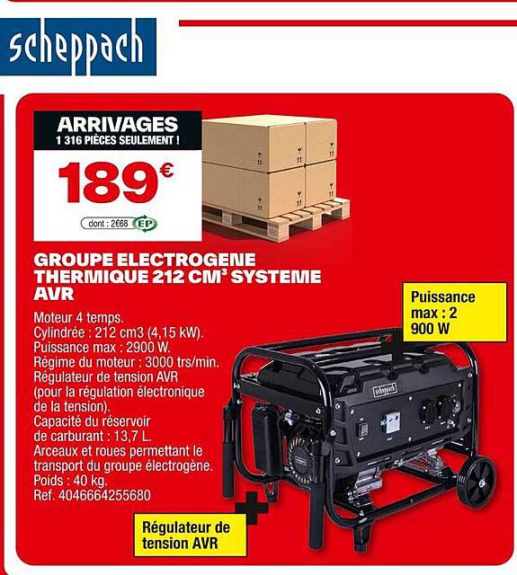 GROUPE ELECTROGENE THERMIQUE 212 CM³ SYSTEME AVR