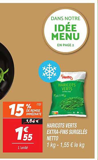 HARICOTS VERTS EXTRA-FINS SURGELÉS NETTO