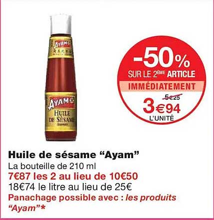 Huile de sésame “Ayam”