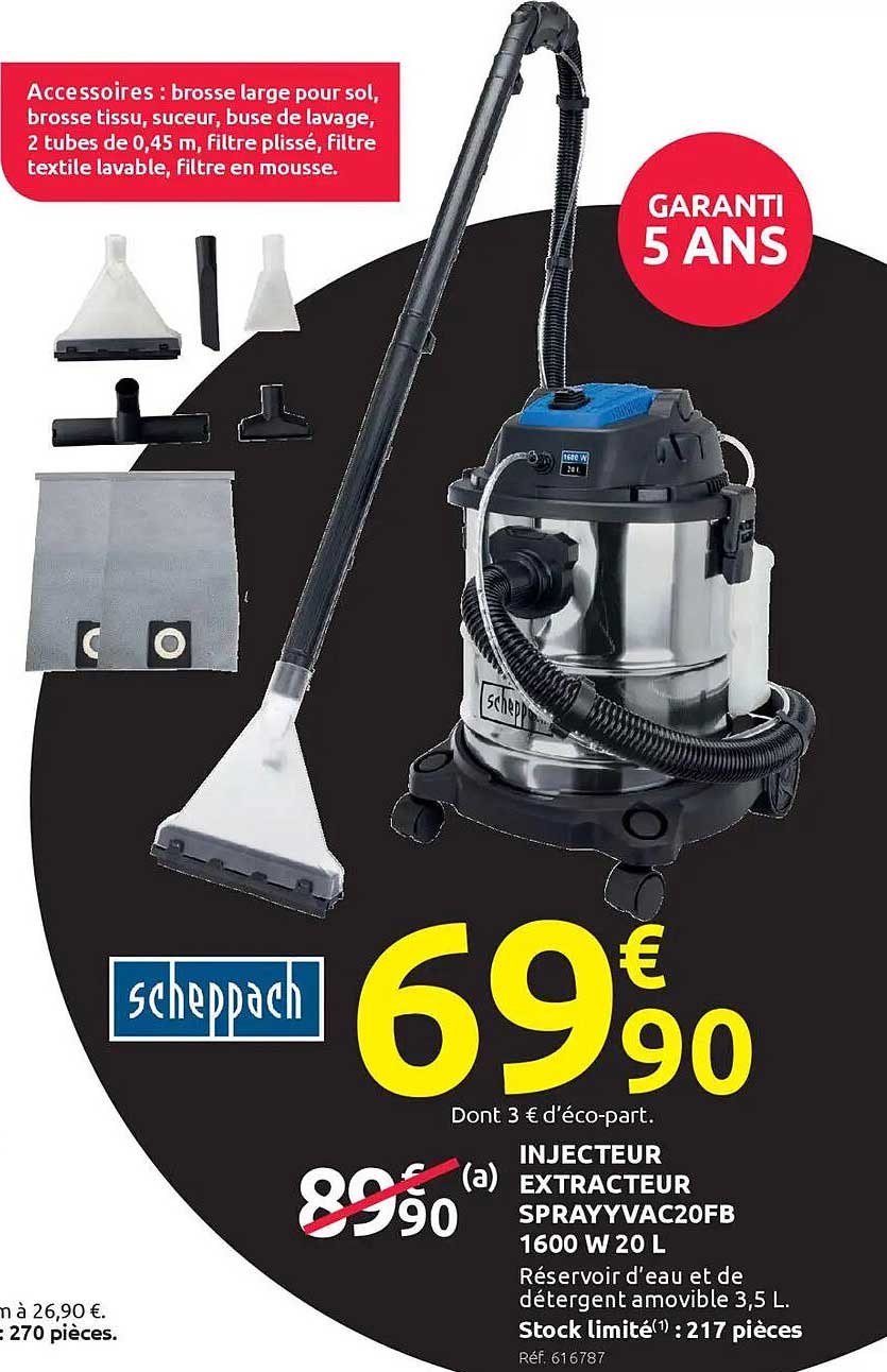 INJECTEUR EXTRACTION SPRAYYVAC20FB 1600 W 20 L