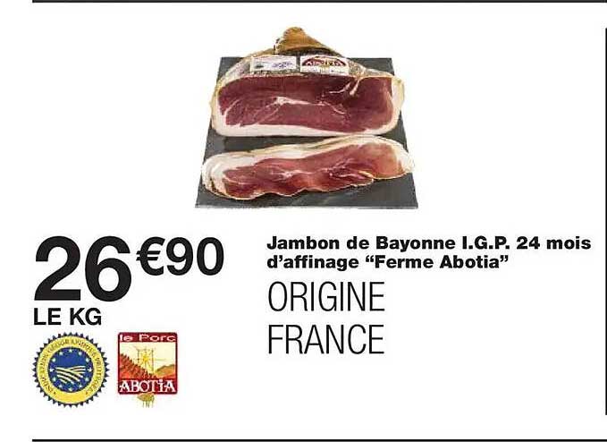 Jambon de Bayonne I.G.P. 24 mois d'affinage “Ferme Abotia”