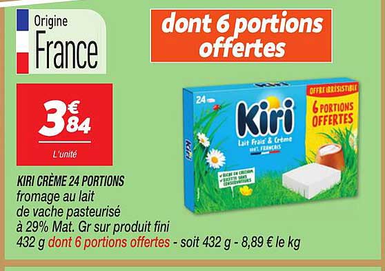 KIRI CRÈME 24 PORTIONS dont 6 portions offertes