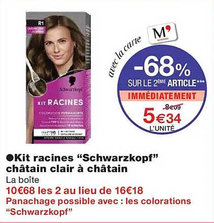 Kit racines “Schwarzkopf” châtain clair à châtain