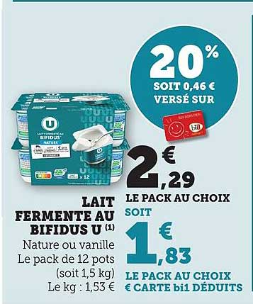 LAIT FERMENTE AU BIFIDUS U