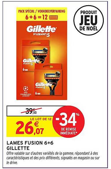 LAMES FUSION 6+6 GILLETTE