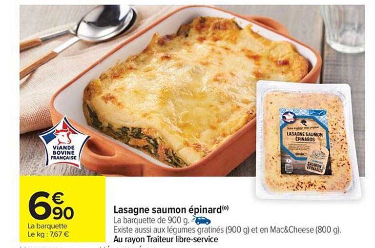 Lasagne saumon épinard