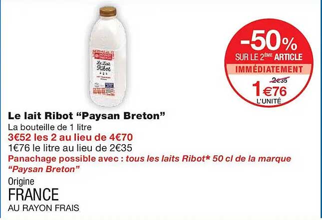 Le lait Ribot "Paysan Breton"