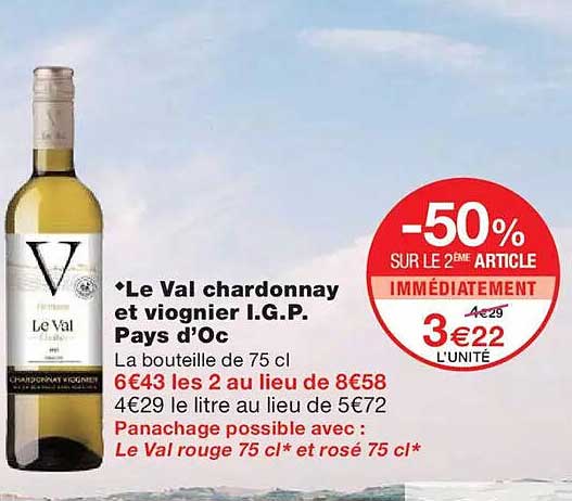 Le Val chardonnay et viognier I.G.P. Pays d'Oc