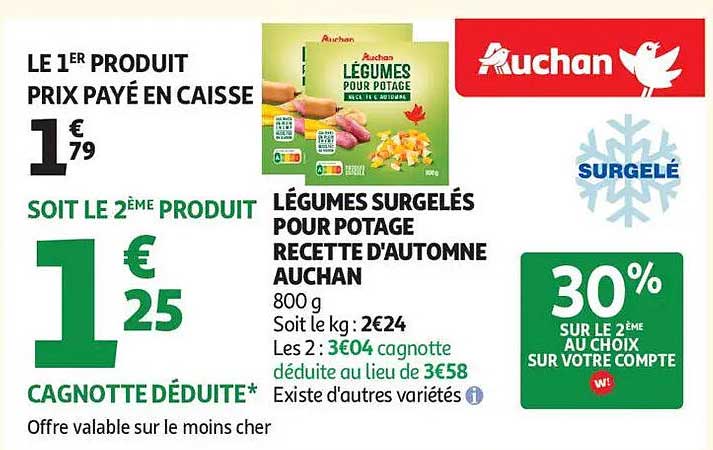 LÉGUMES SURGELÉS POUR POTAGE RECETTE D'AUTOMNE AUCHAN