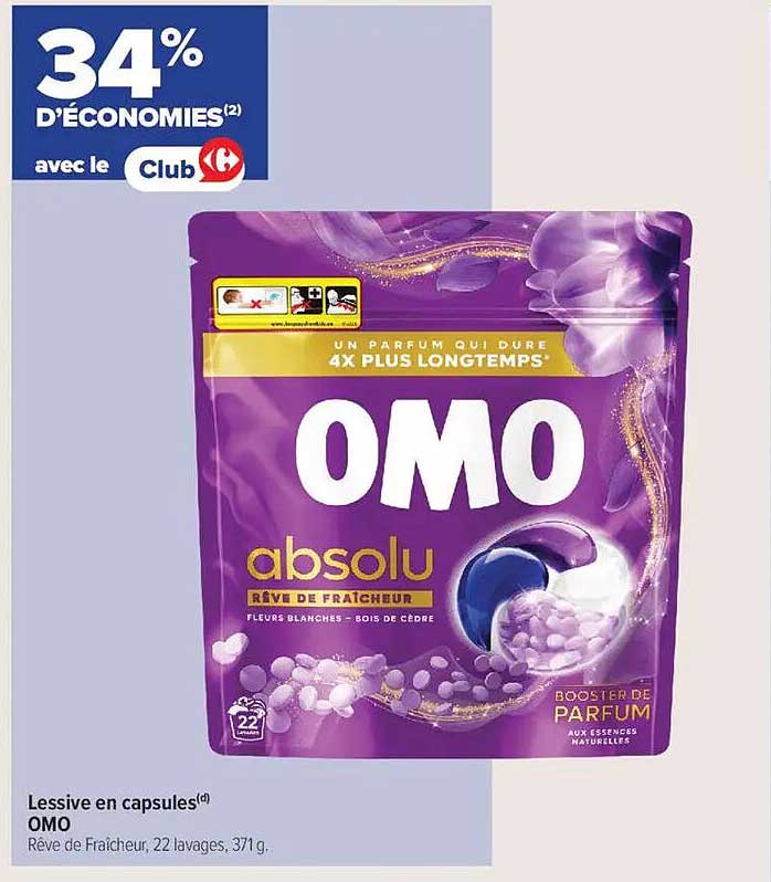 Lessive en capsules OMO Rêve de Fraîcheur