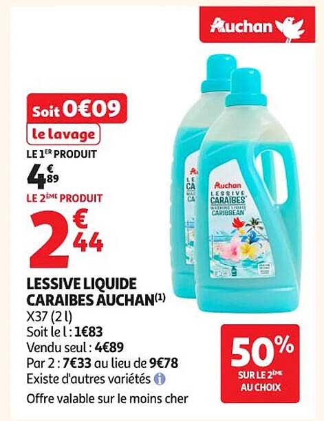 LESSIVE LIQUIDE CARAÏBES AUCHAN