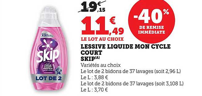 LESSIVE LIQUIDE MON CYCLE COURT SKIP(A)