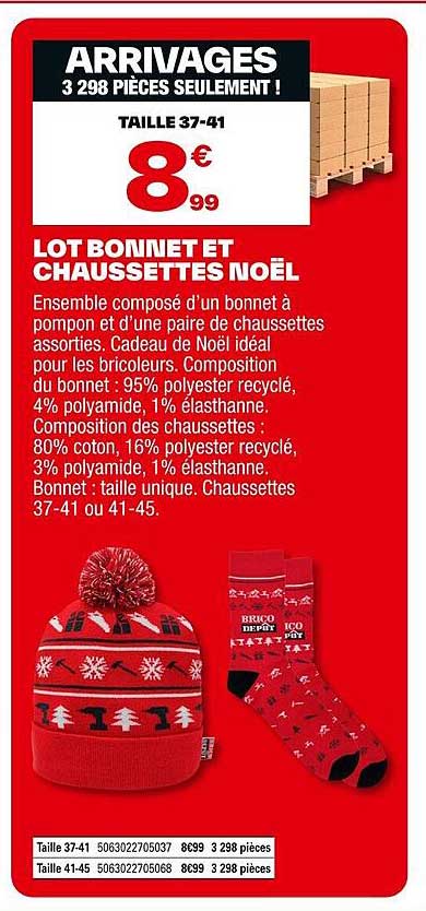 LOT BONNET ET CHAUSSETTES NOËL