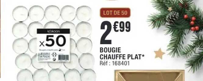 LOT DE 50 BOUGIES CHAUFFE PLAT