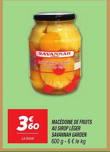 MACÉDOINE DE FRUITS AU SIROP LÉGER SAVANNAH GARDEN