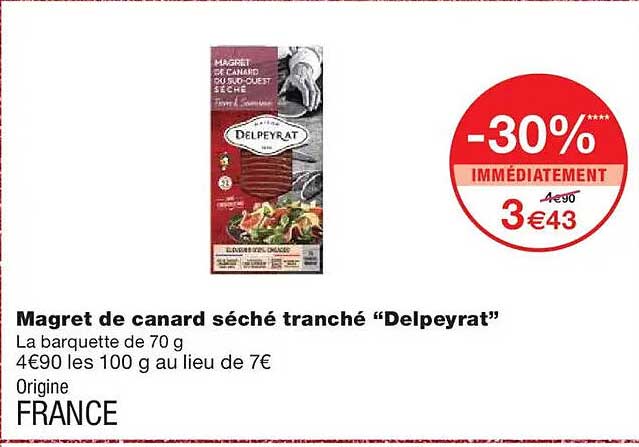 Magret de canard séché tranché “Delpeyrat”