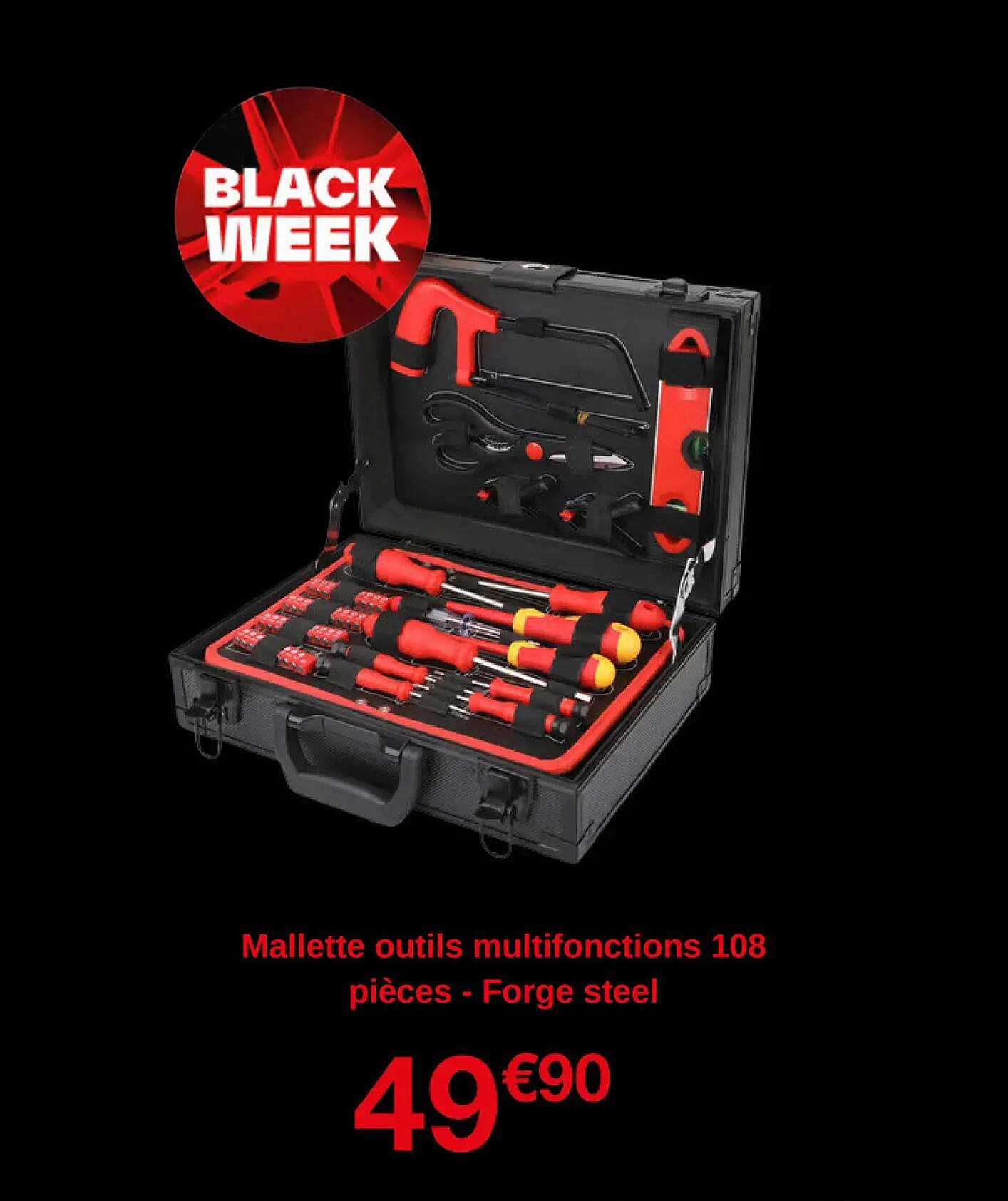 Mallette outils multifonctions 108 pièces - Forge steel