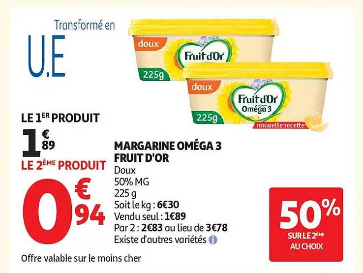 MARGARINE OMÉGA 3 FRUIT D'OR