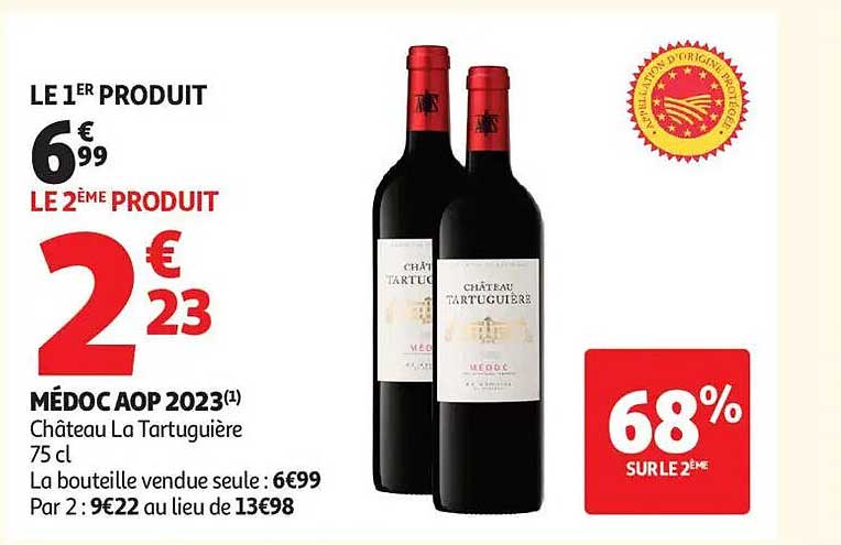 MÉDOC AOP 2023 Château La Tartugière 75 cl
