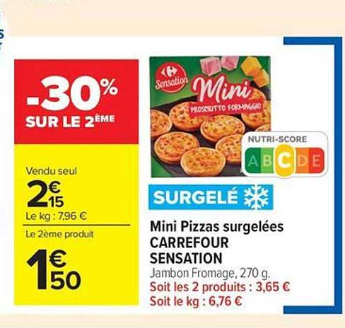 Mini Pizzas surgelées Carrefour Sensation