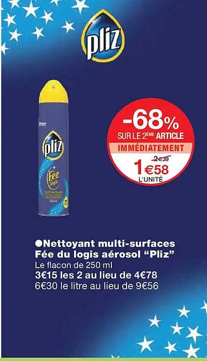 Nettoyant multi-surfaces Fée du logis aérosol "Pliz"