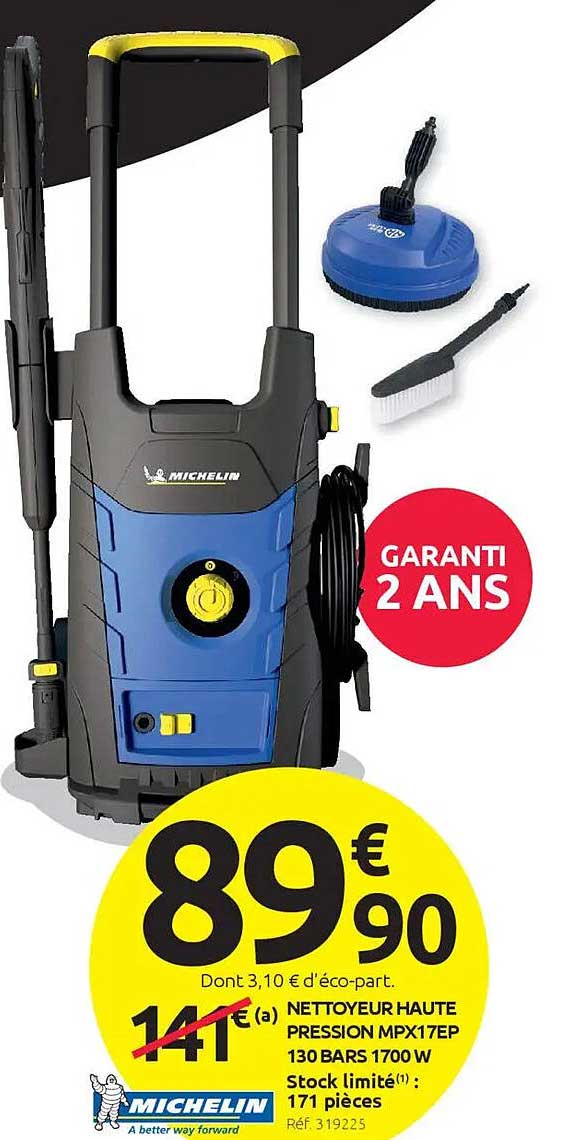 NETTOYEUR HAUTE PRESSION MPX17EP 130 BARS 1700 W