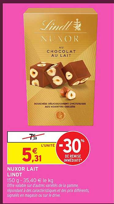 NUXOR LAIT AU CHOCOLAT AU LAIT