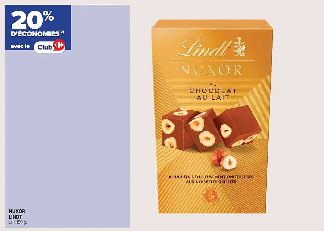 NUXOR LINDT au chocolat au lait