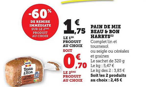 PAIN DE MIE BEAU & BON HARRYS