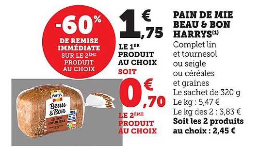PAIN DE MIE BEAU & BON HARRYS