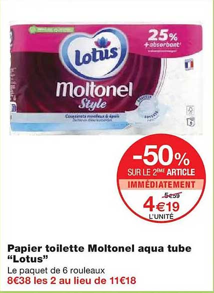 Papier toilette Moltonel aqua tube "Lotus"