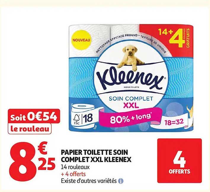 PAPIER TOILETTE SOIN COMPLET XXL KLEENEX