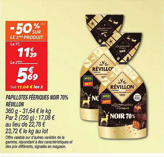 PAPILLOTES FÉERIQUES NOIR 70% RÉVILLON