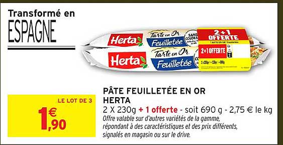 PÂTE FEUILLETÉE EN OR HERTA