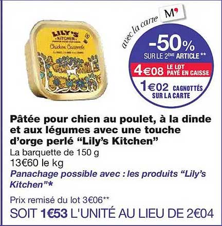 Pâtée pour chien au poulet, à la dinde et aux légumes avec une touche d’orge perlée "Lily's Kitchen"