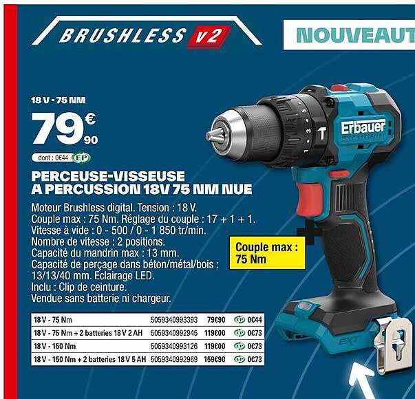 PERCEUSE-VISSEUSE A PERCUSSION 18V 75 NM NUE