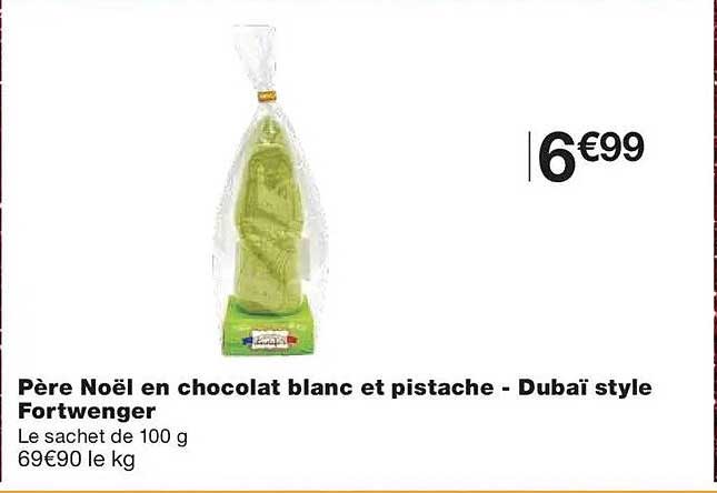 Père Noël en chocolat blanc et pistache - Dubai style Fortwenger