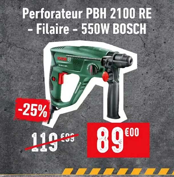 Perforateur PBH 2100 RE - Filiaire - 550W BOSCH