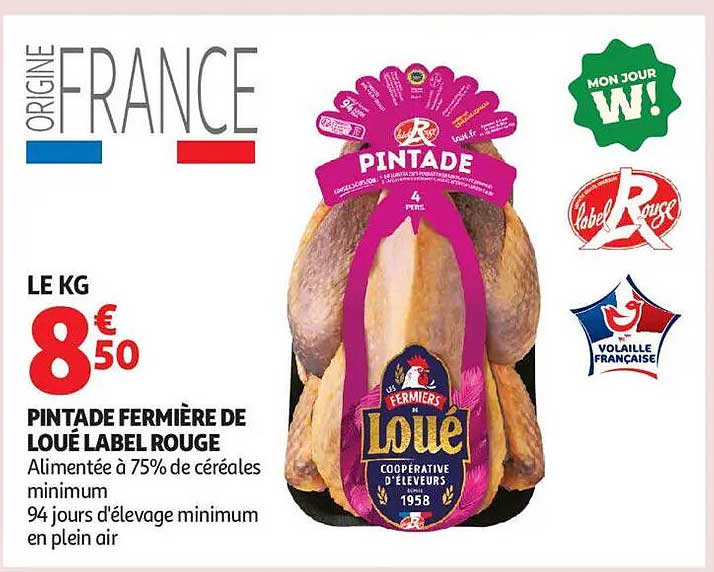 PINTADE FERMière DE LOUE LABEL ROUGE