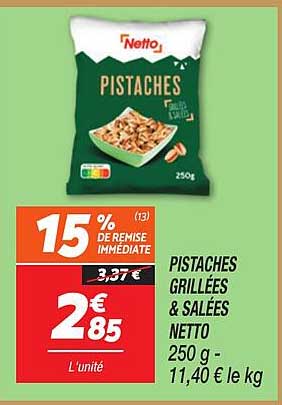 PISTACHES GRILLÉES & SALÉES