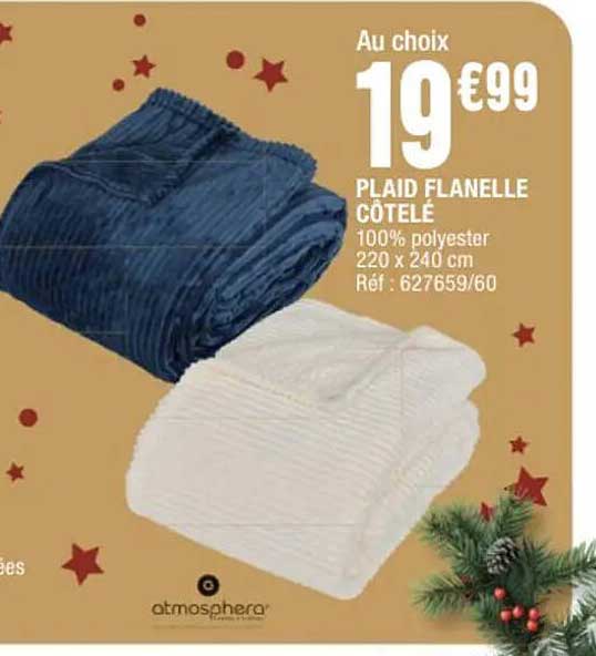 PLAID FLANELLE CÔTELÉ