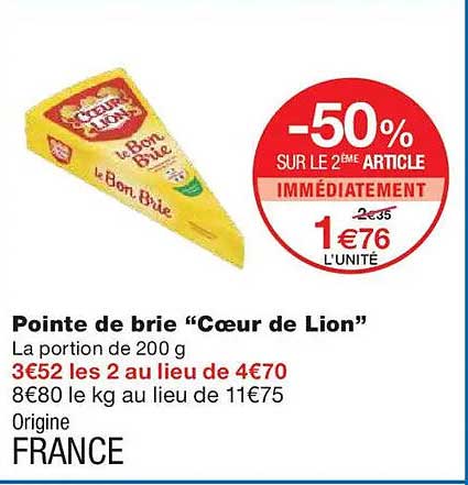 Pointe de brie “Cœur de Lion”