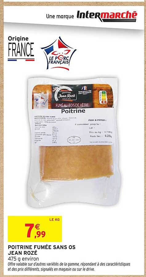 POITRINE FUMÉE SANS OS JEAN ROZÉ