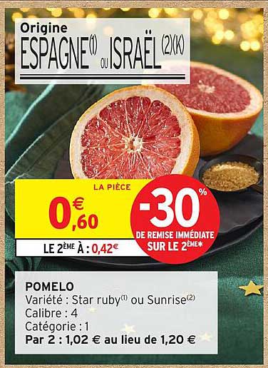 Pomelo - Origine ESPAGNE ou ISRAËL