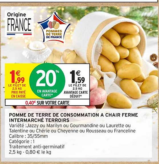 POMME DE TERRE DE CONSOMMATION A CHAIR FERME INTERMARCHÉ TERROIRS