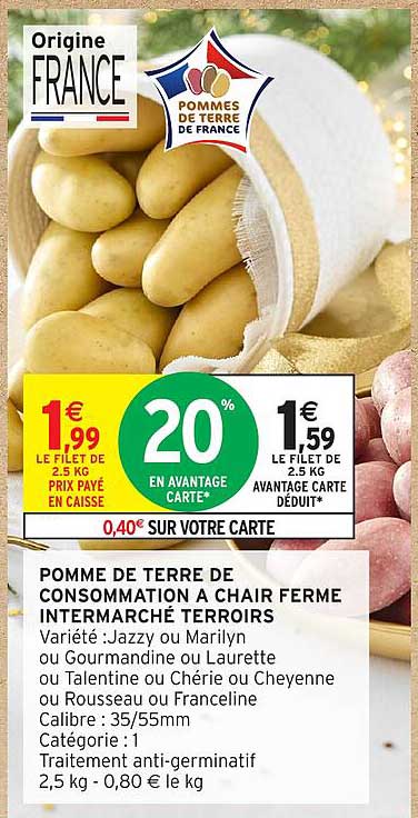 POMME DE TERRE DE CONSOMMATION À CHAIR FERME INTERMARCHÉ TERROIRS
