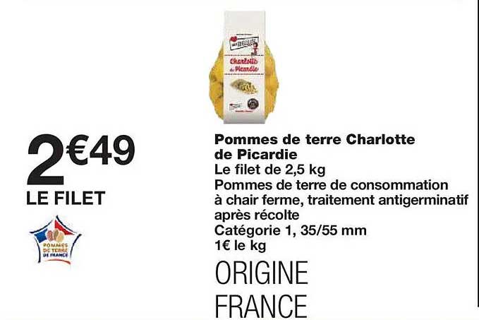 Pommes de terre Charlotte de Picardie