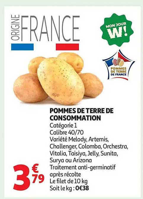 POMMES DE TERRE DE CONSOMMATION